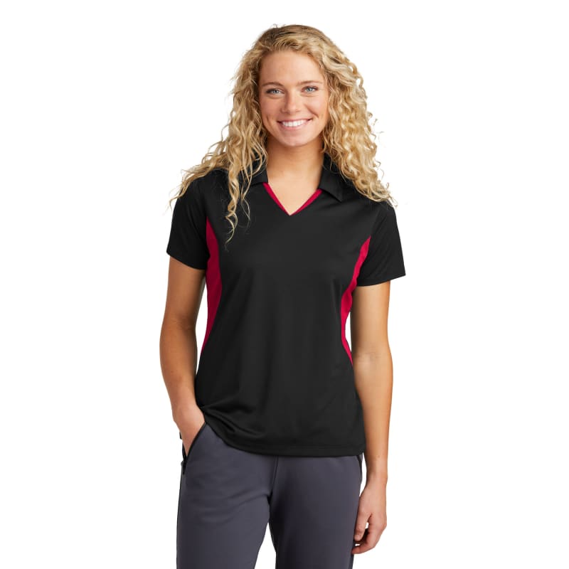 Sport-Tek Women's Side Blocked Micropique Sport-Wick Polo. 6