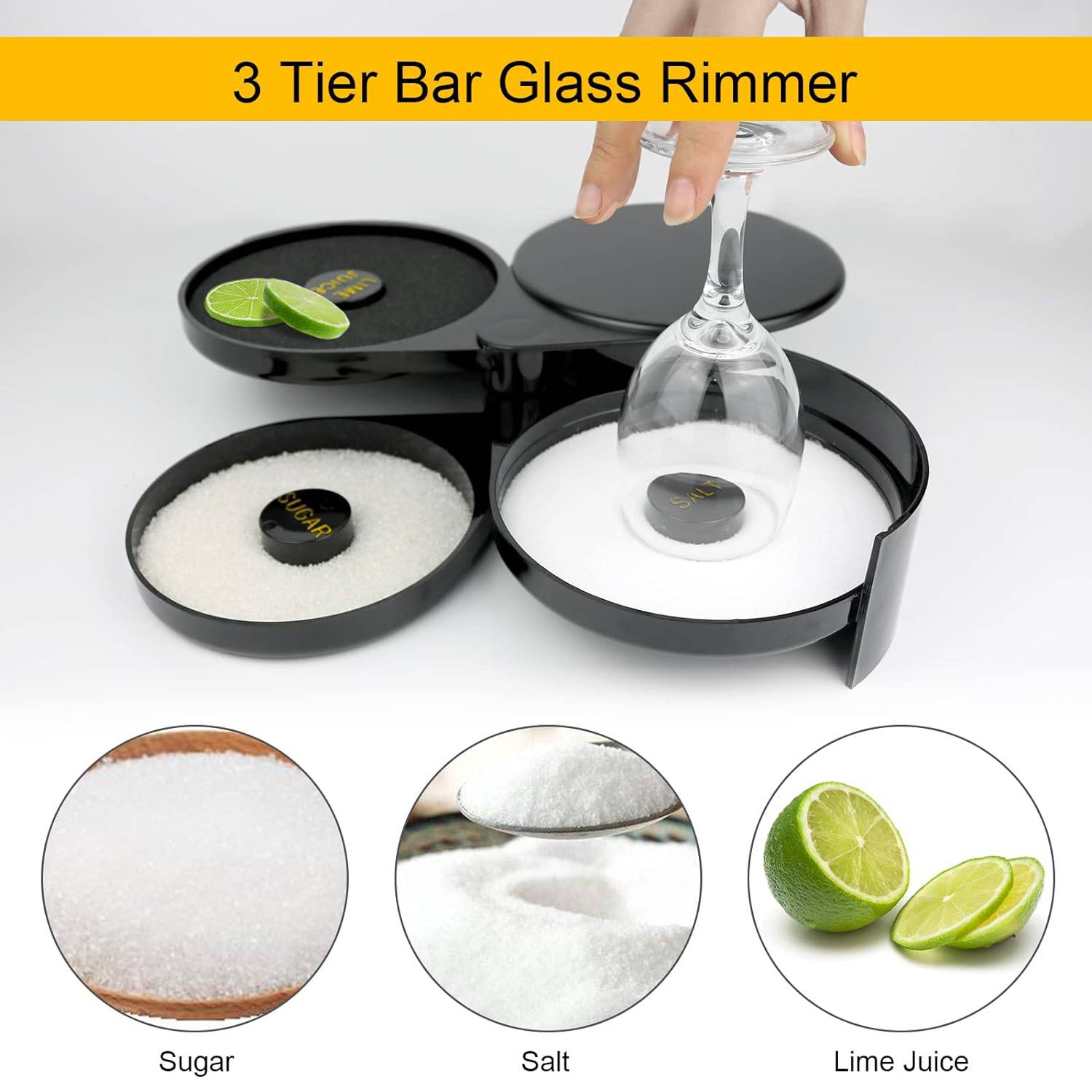 Bar utensils bartending tools Three-layer salt box 1