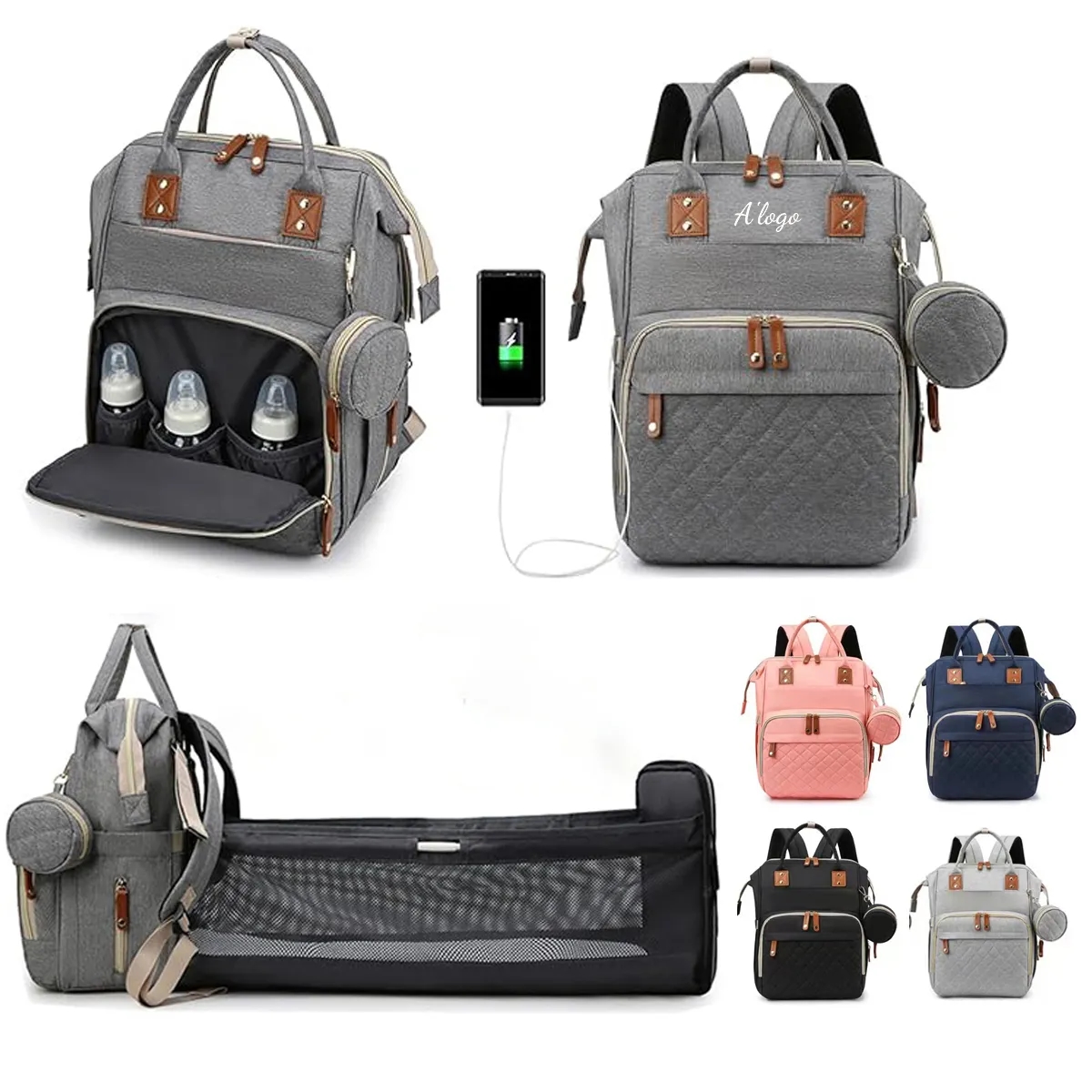 Backpack Diaper Bag with Changing Station 5