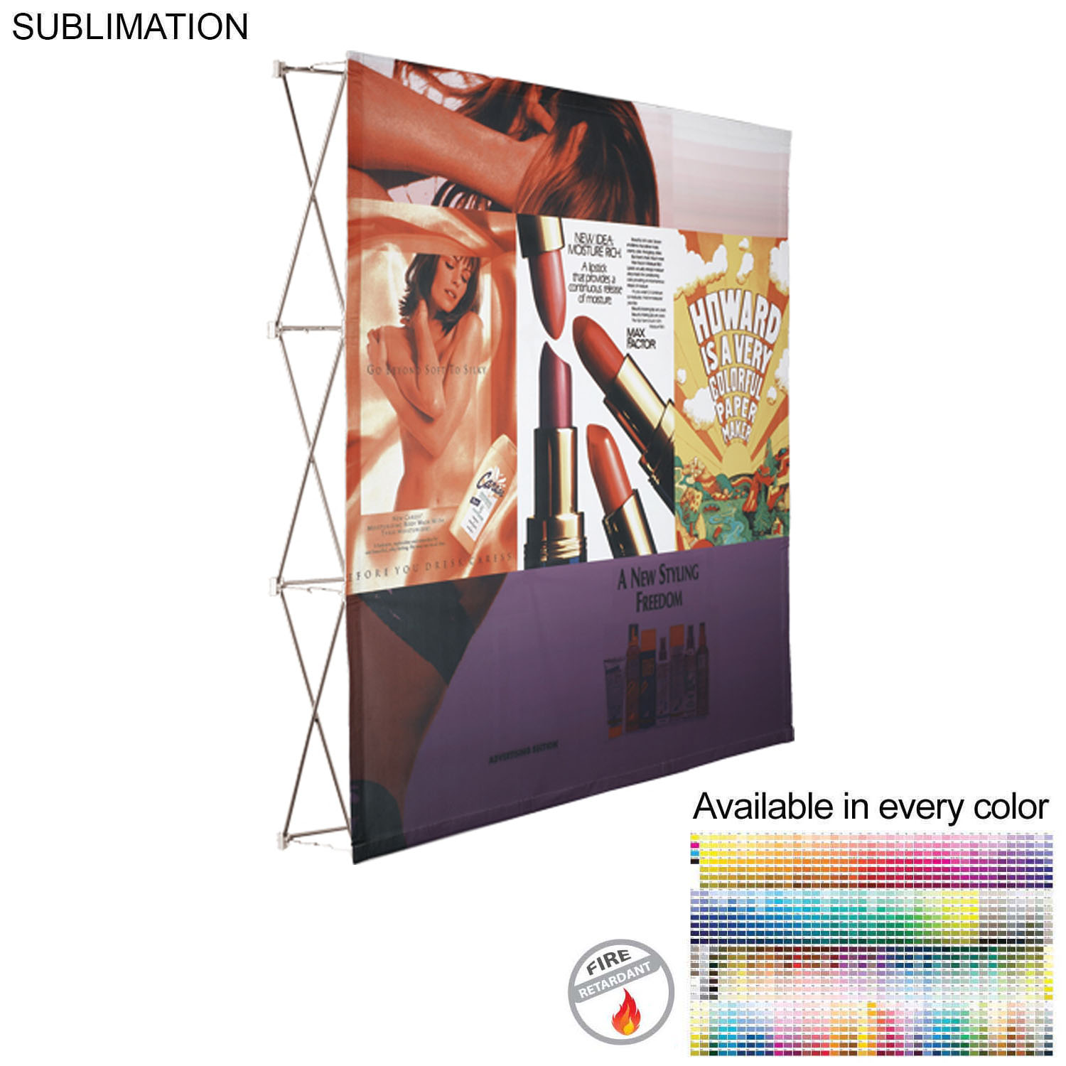 48 Hr Quick Ship - 7.5' Straight Wall Full Height Tension Fabric Pop-up Display Kit, NO SETUP CHARGE 12
