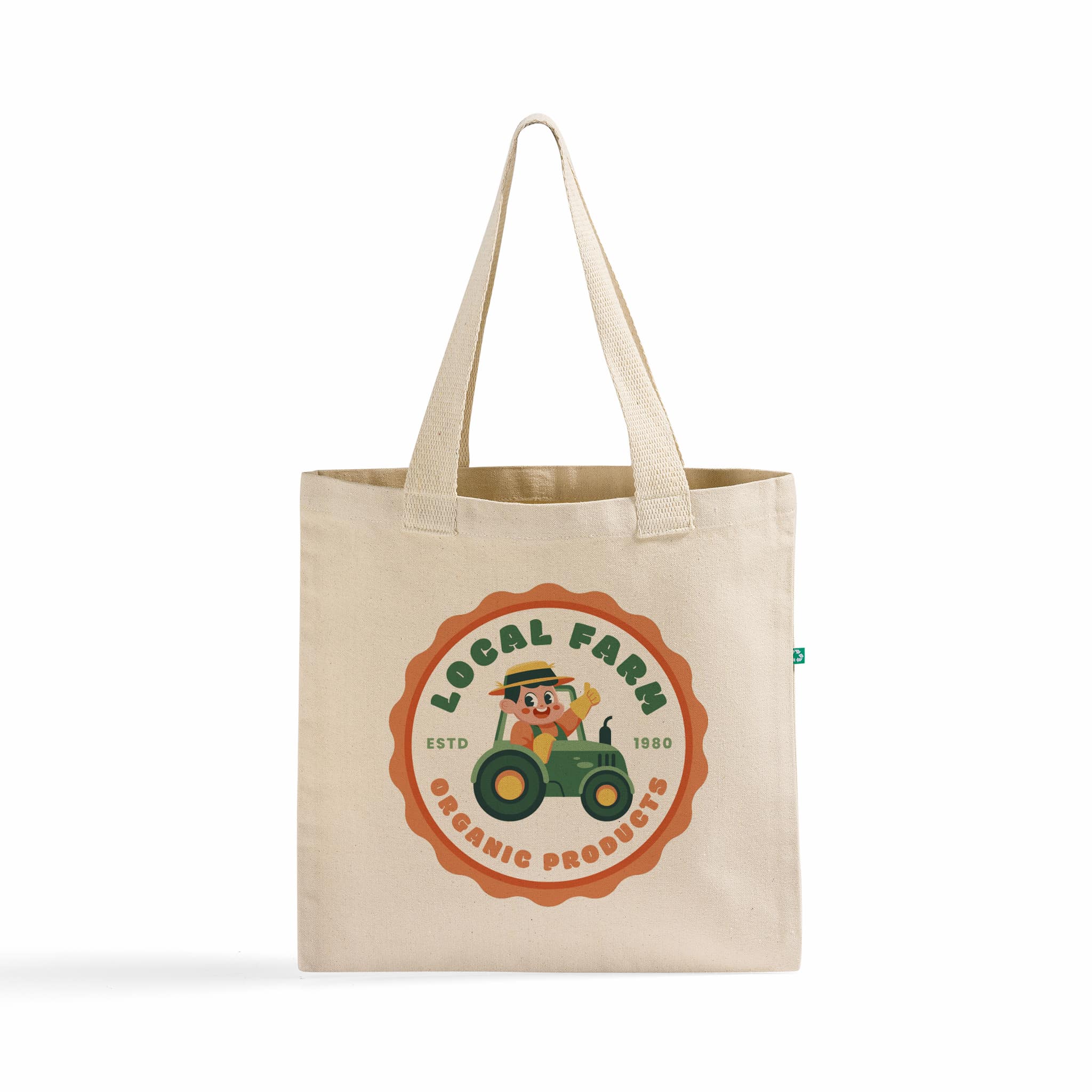 Recycled Canvas Trendy Flat Tote Bag 10