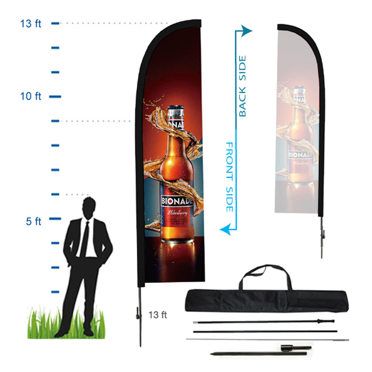 10.5 ft. Straight Advertising Flag Kit 3 (Single Sided) 2