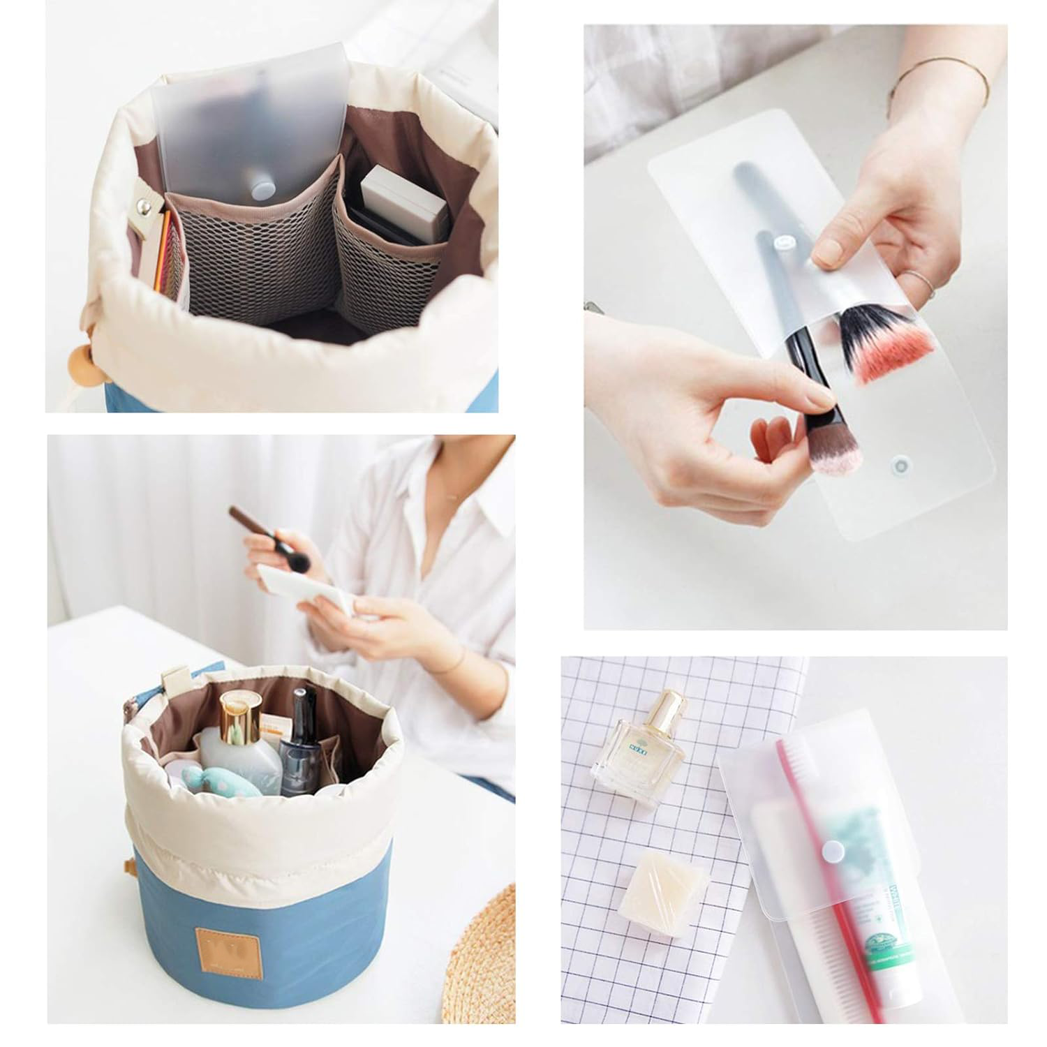 Travel Foldable Cosmetic Bags w/ Drawstring 5