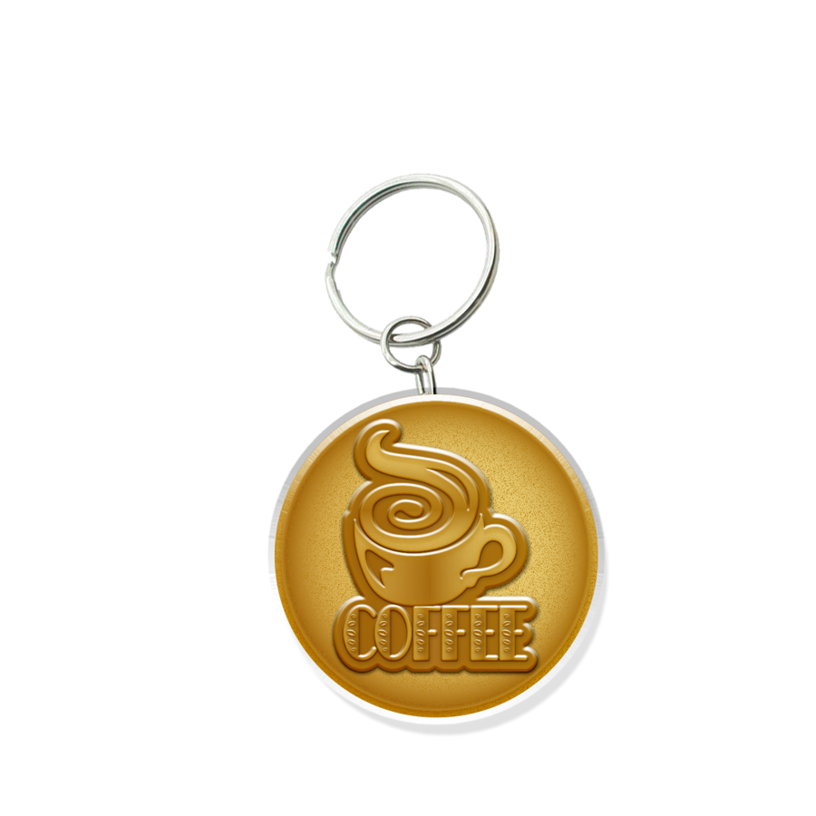 Customized  Solid Iron Keychain with Antique Gold Plating