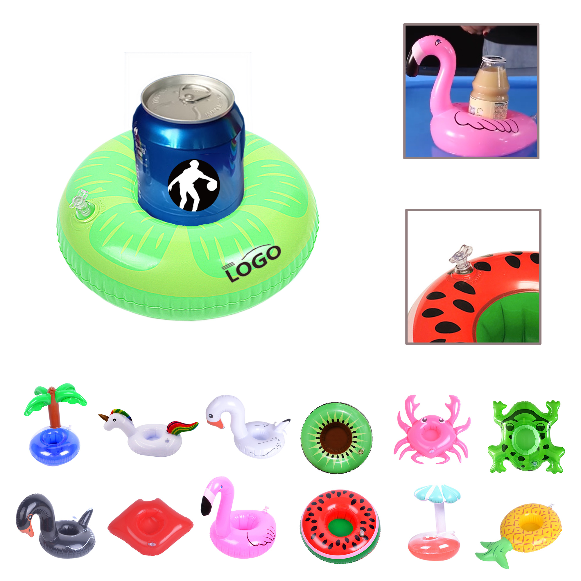 MOQ500 Inflatable Pool Float with Cup Holder 9