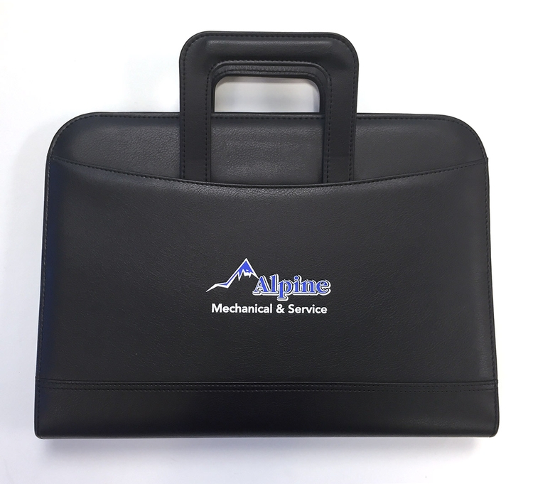 1" 3 Ring Padfolio w/ Retractable Handles and Zipper Closure 4