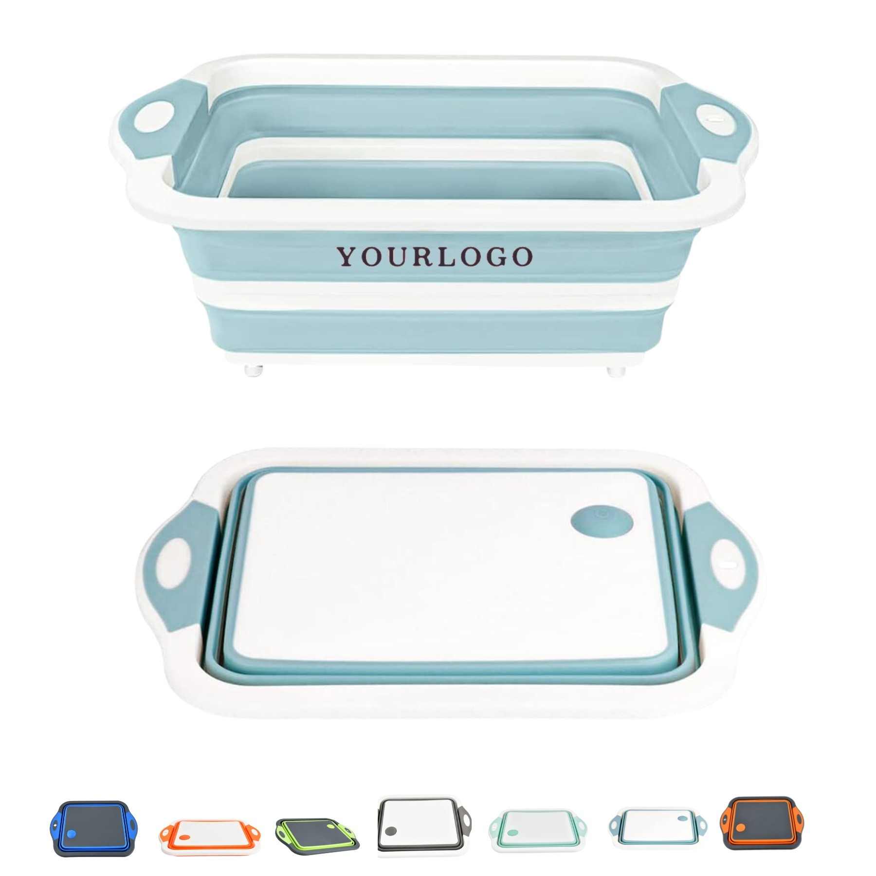 Multifunctional Foldable Collapsible Basket Cutting Board
 1