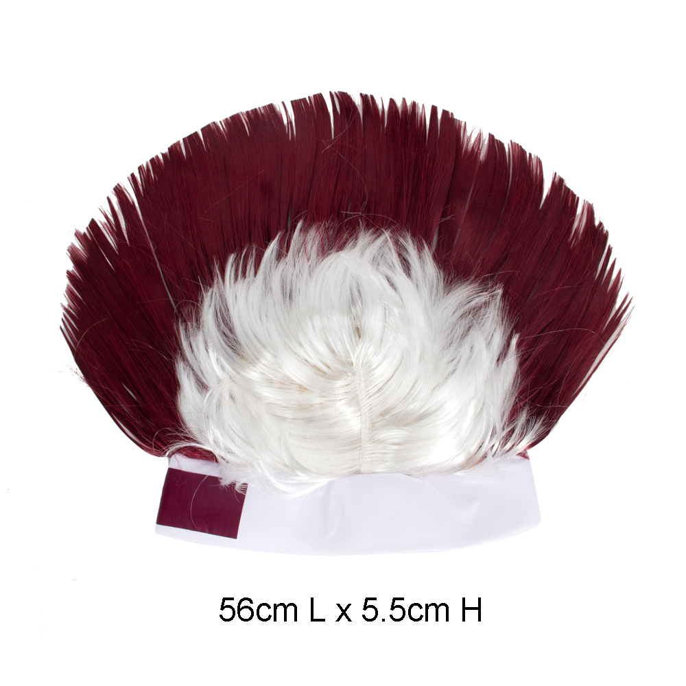 Qatar World Cup National Flag Football Fans Mohican Hairstyle Wig 3