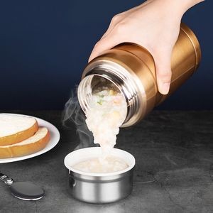 850ml Stainless Steel Food Cup With Double Wall Insulation Foldable Spoon 1
