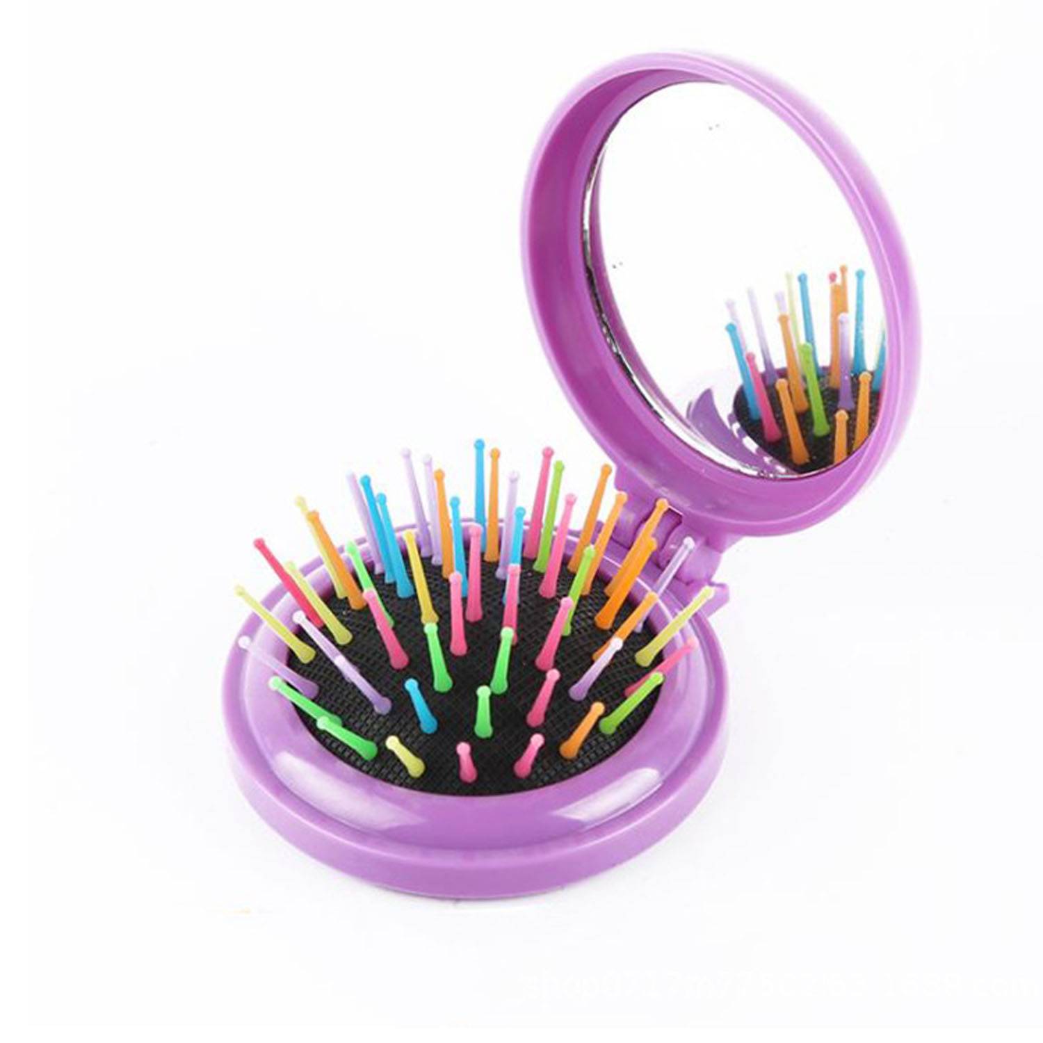 Mini 2-in-1 Plastic Pop-Up Mirror Brush 4