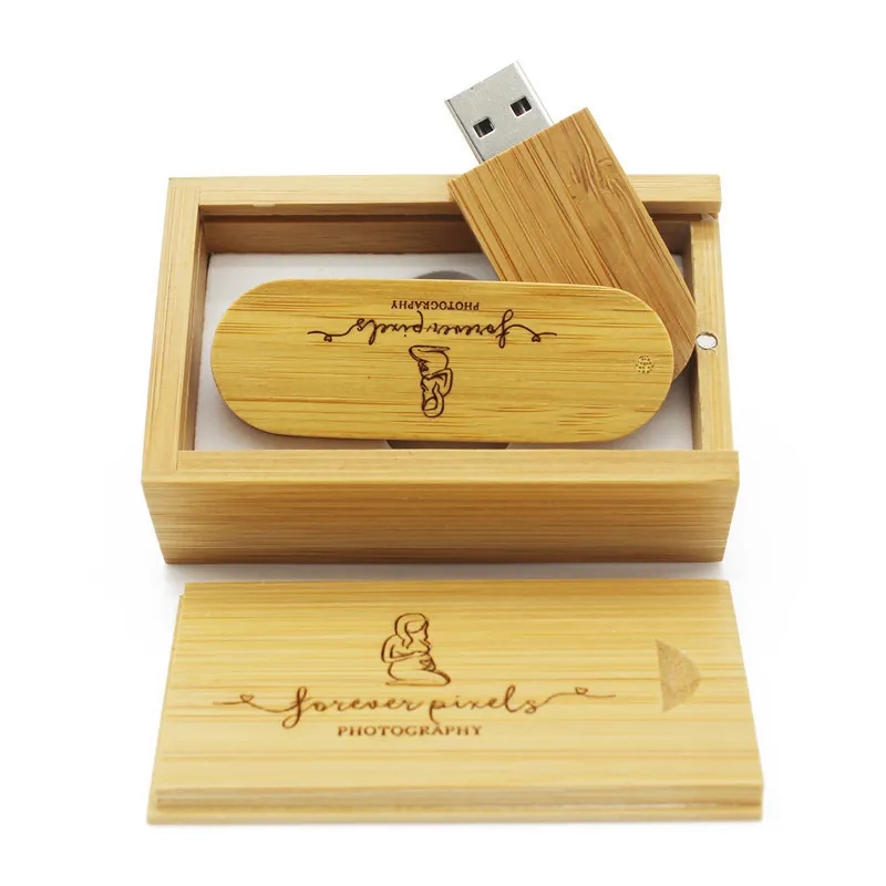 Swivel Wooden USB with Wood Box 9
