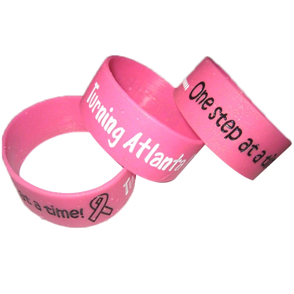 Breast Cancer Custom Deboss-fill Wristbands 2