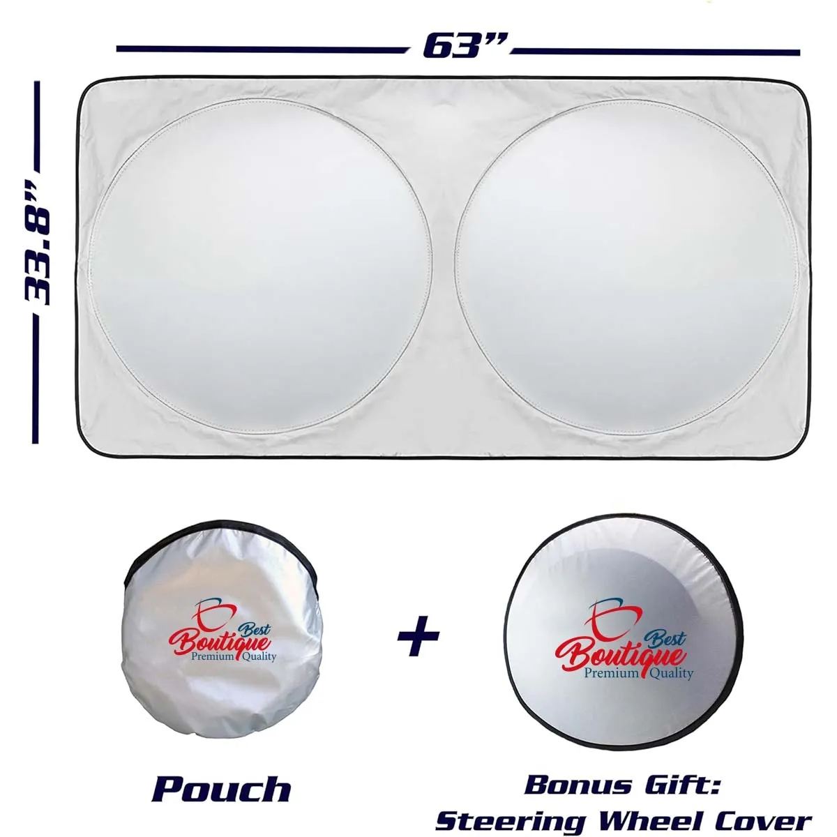 Custom Durable Foldable Reflective Car Windshield Sunshade 5