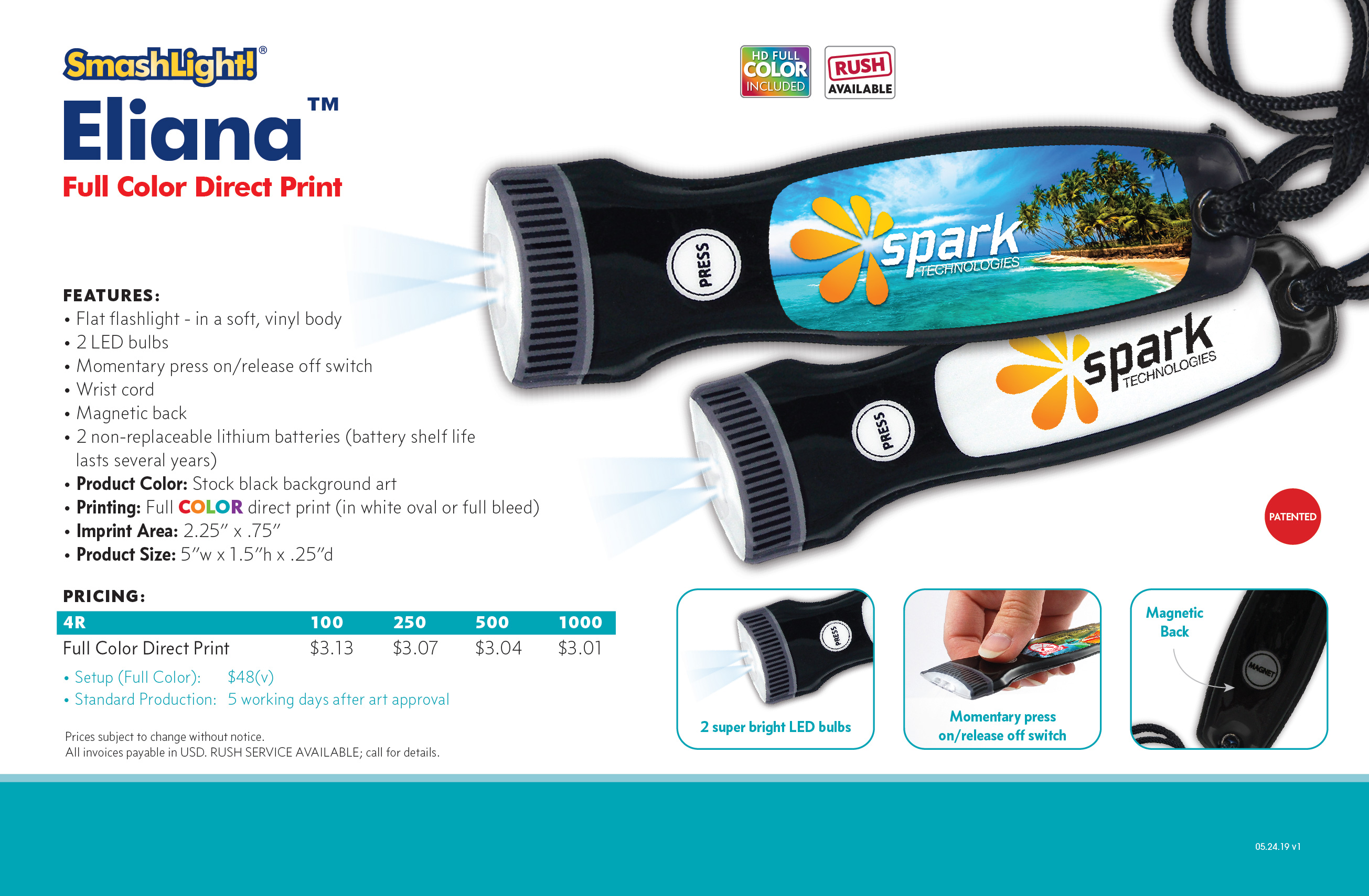 Smashlight® Eliana™ Full Color (Flat LED Flashlight) 3