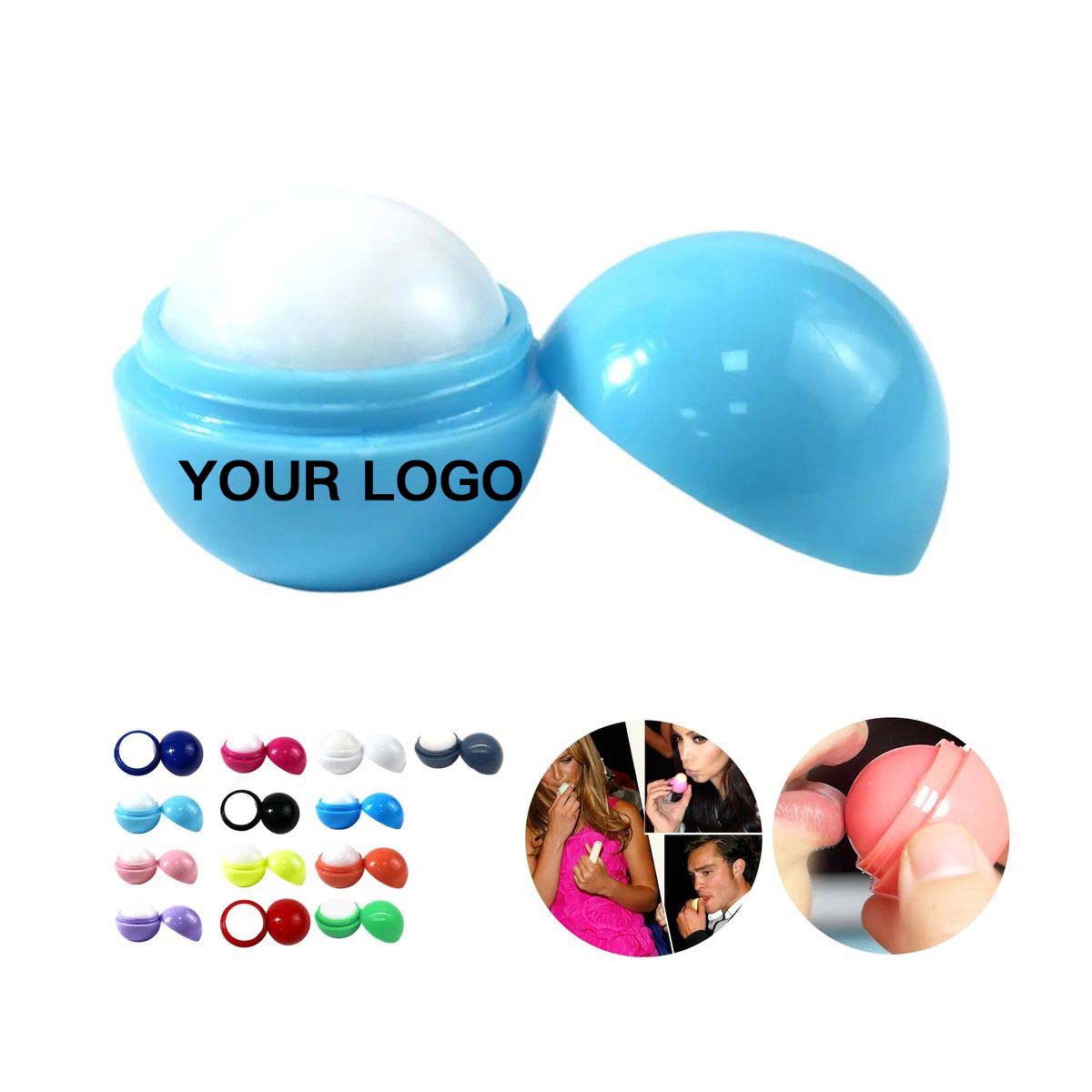 Round Lip Balm Plastic Case Moisturizing Care 5