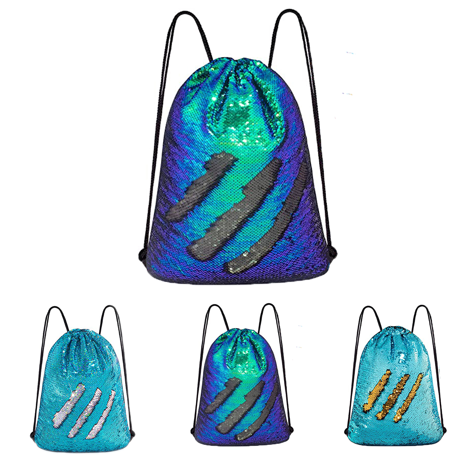 Mermaid Reversible Sequin Drawstring Backpack 2