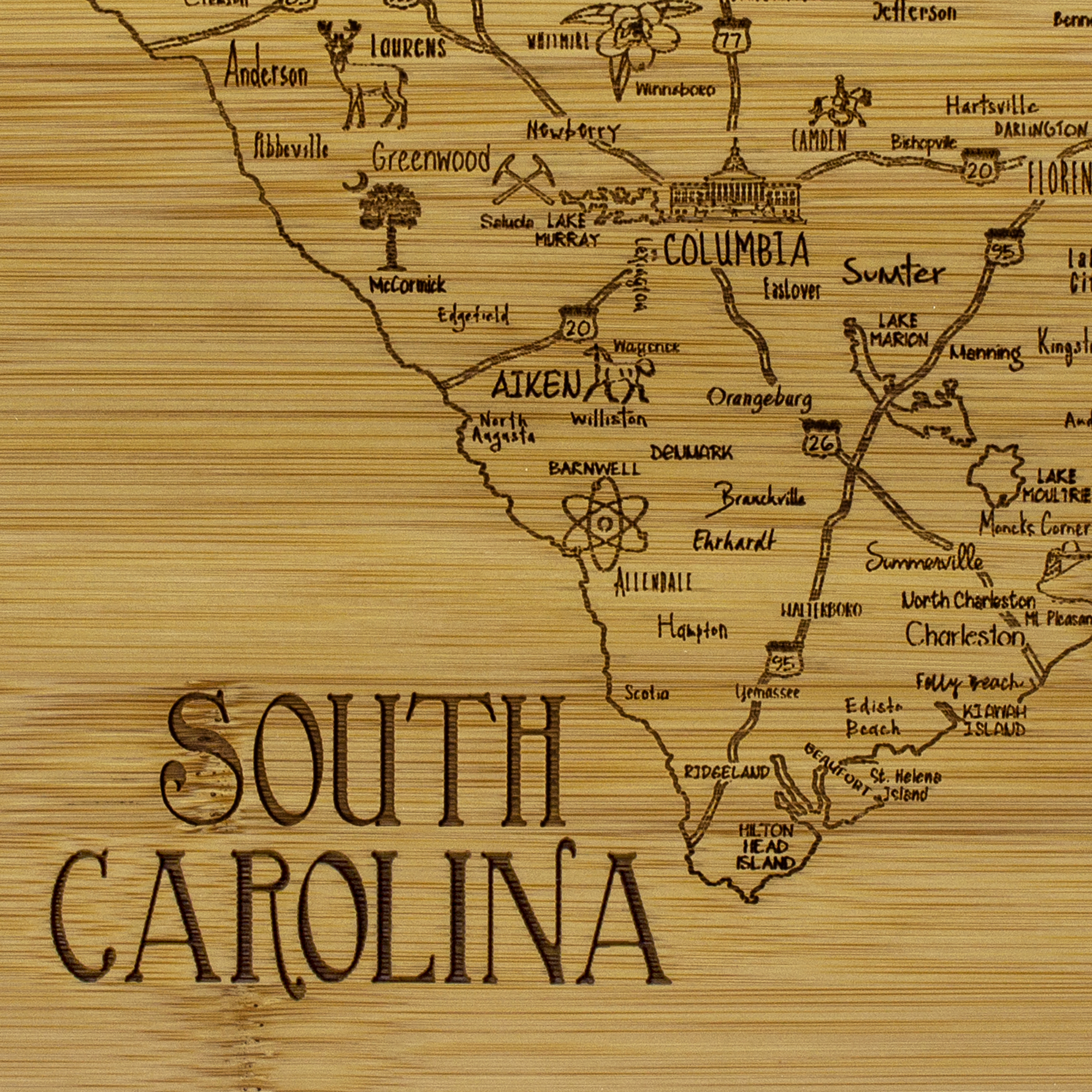A Slice of Life South Carolina Serving & Cutting Board 13