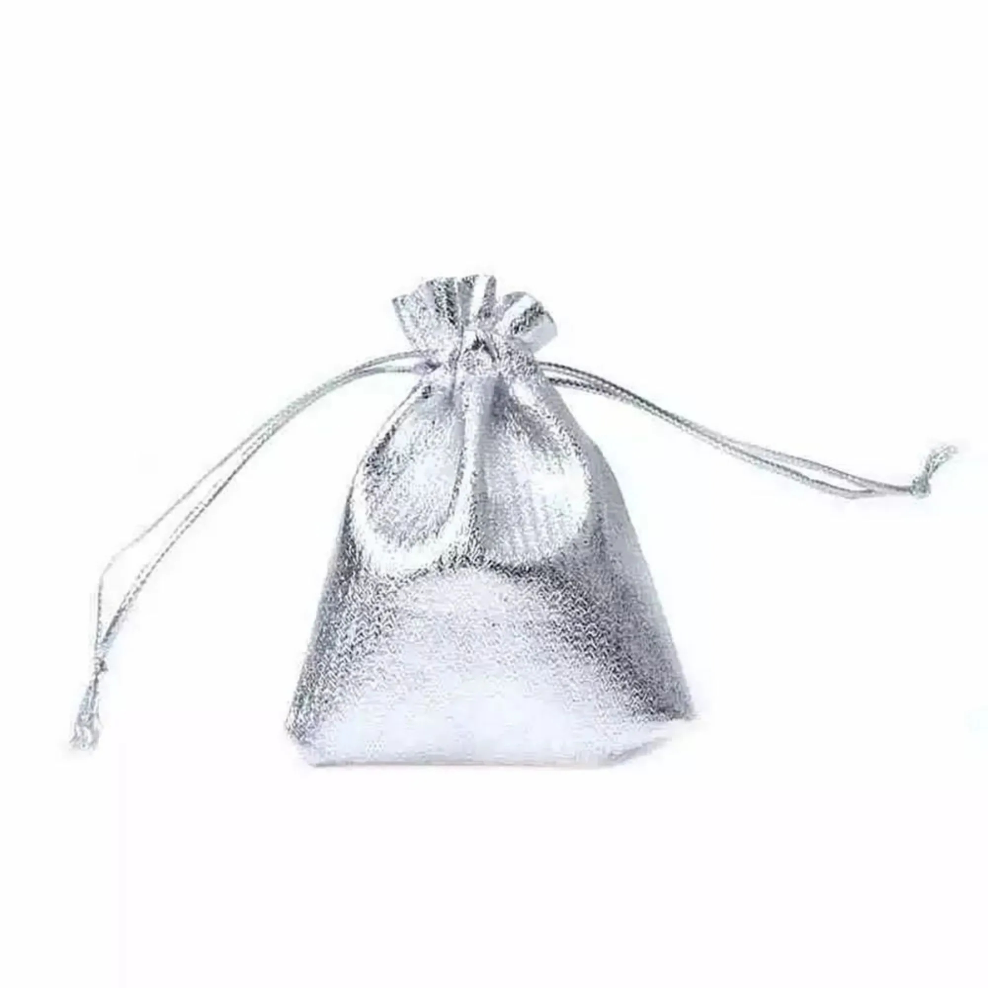 Golden & Silvery Shining Linen Drawstring Gift Bags 4