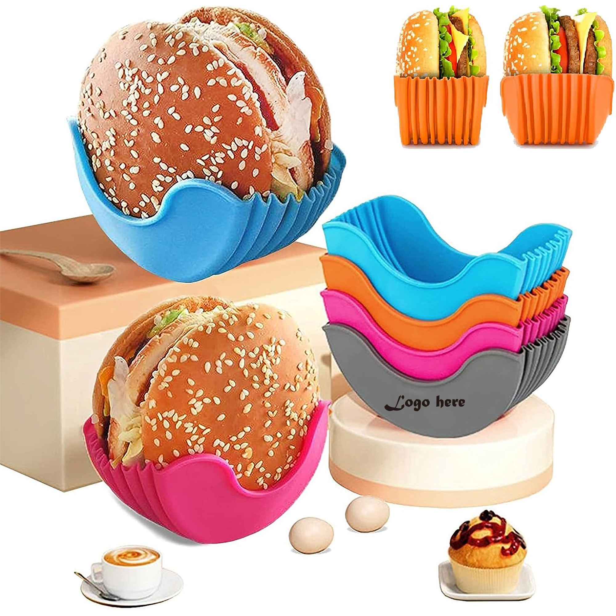 Burger Holder Hamburger Sandwich Fixed Box Mess-Free Clip 2