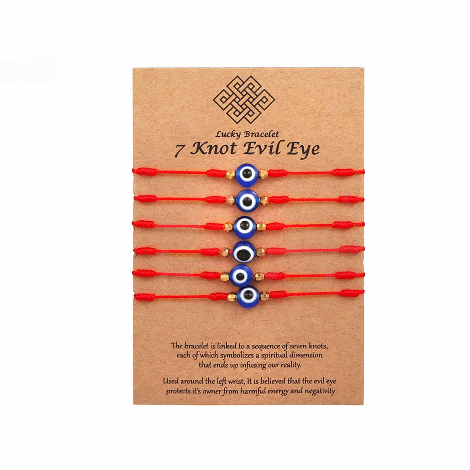 6 Pcs Evil Eye Lucky Adjustable Bracelets 5