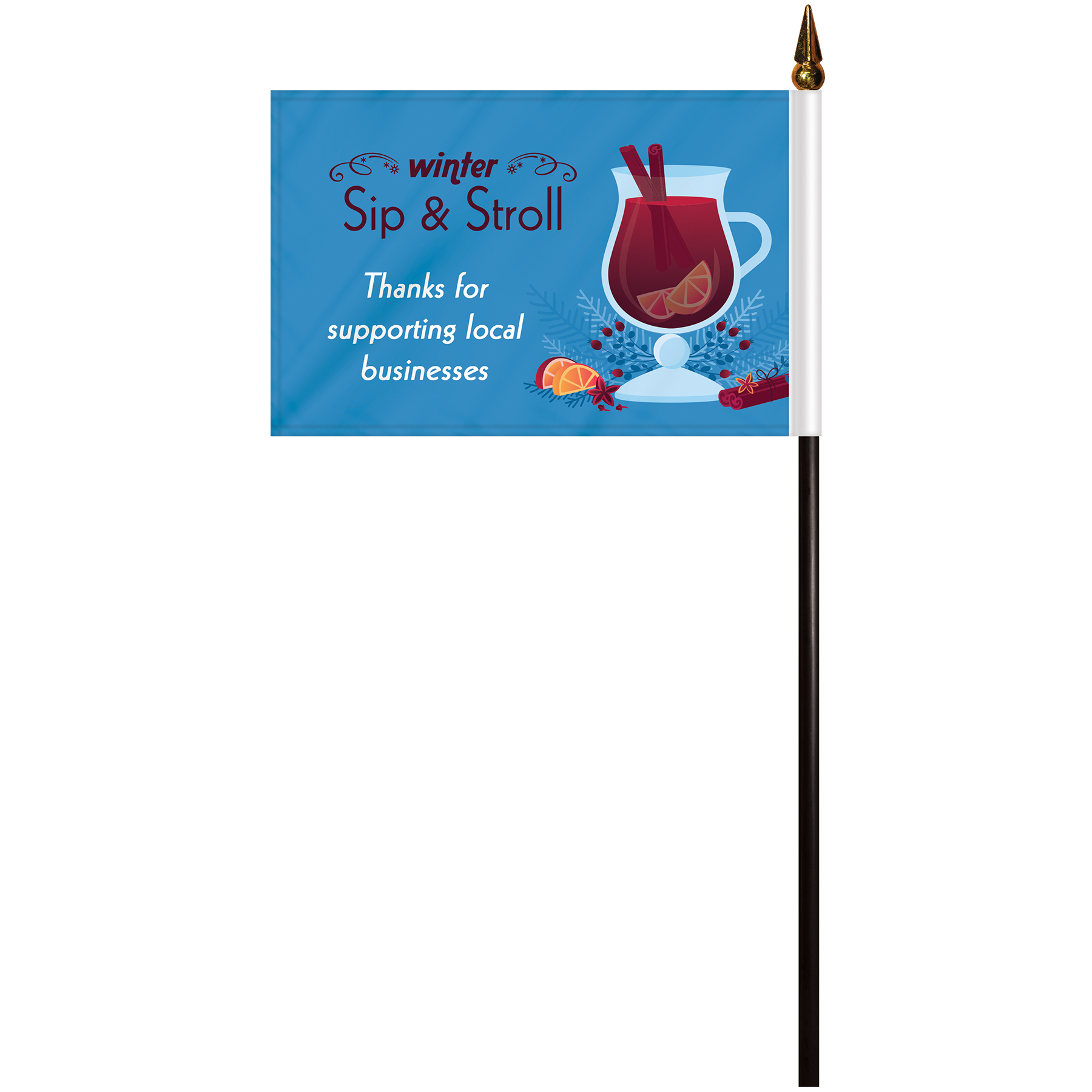 4" x 6" Double Sided Polyester Stick Flags 7