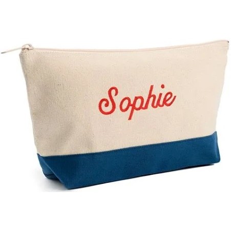 Two Tone Canvas Cosmetic Bag ( 11" X 7" X 3" ) 5