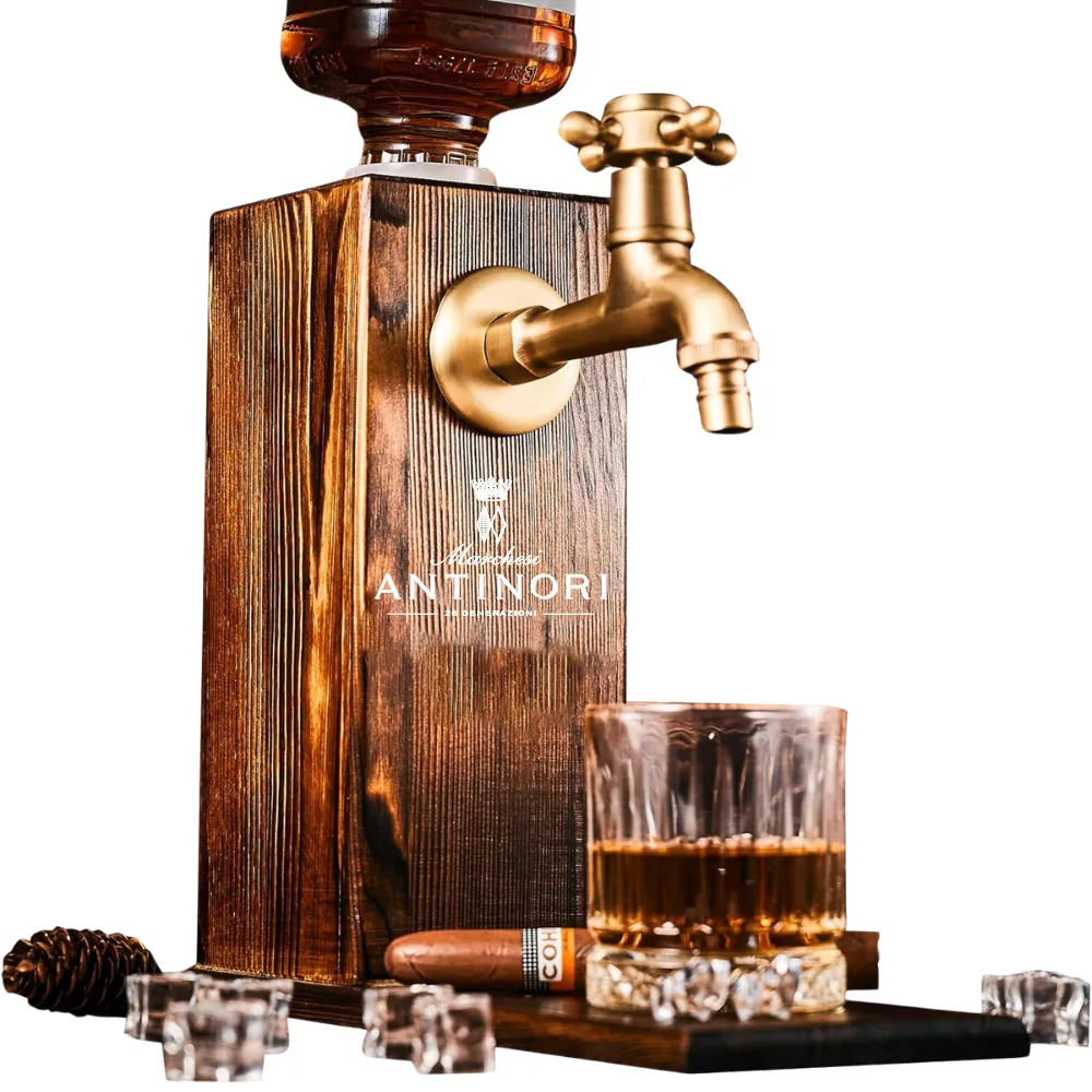 Wooden Whiskey Pourer with Brass Tap 5