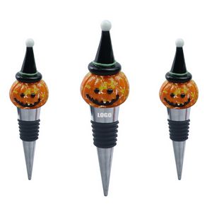 Charming Halloween Black Hat Pumpkin Wine Stopper Cork 3