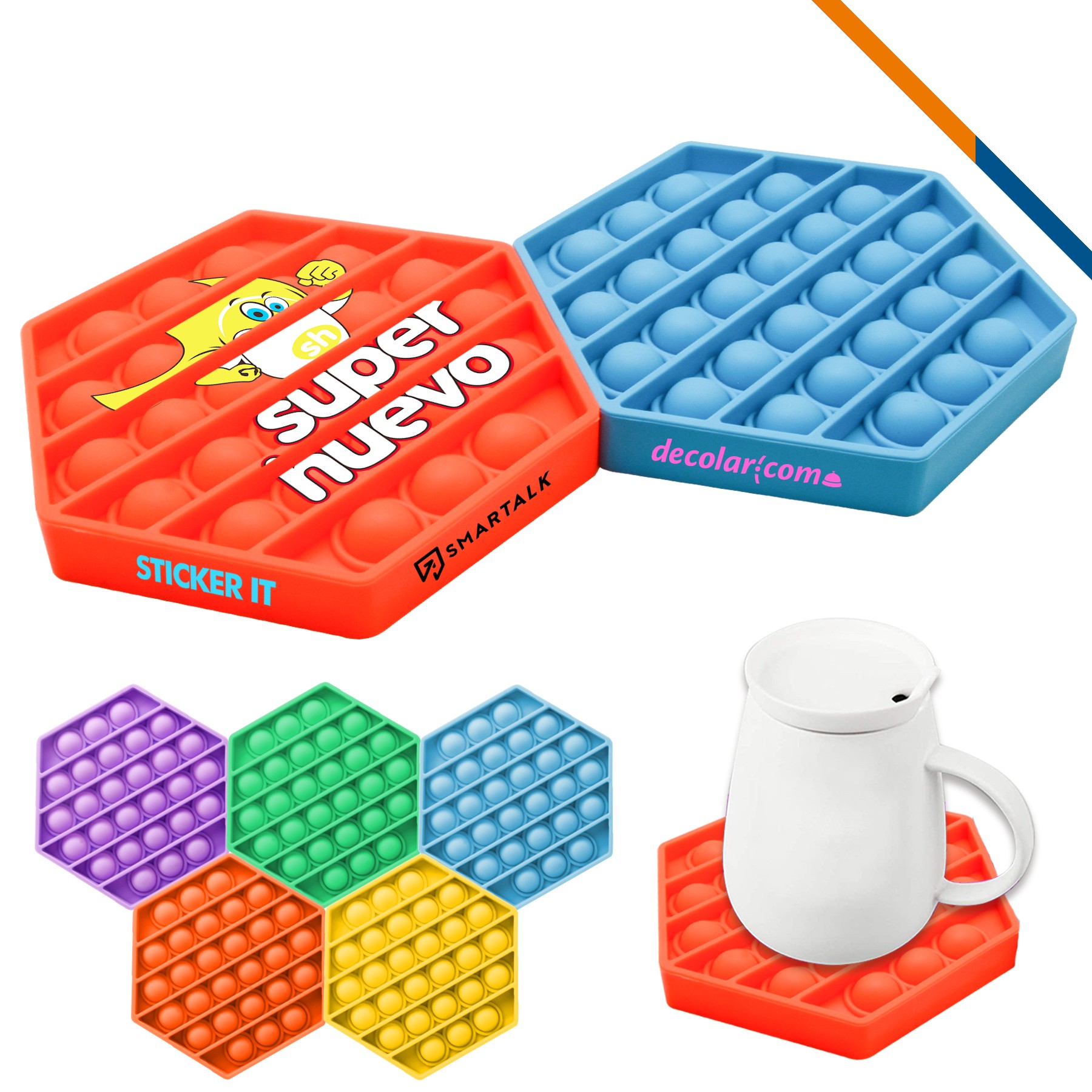 Push Pop Bubble Fidget Poppers Sensory Toy --Hexagon Shape 1