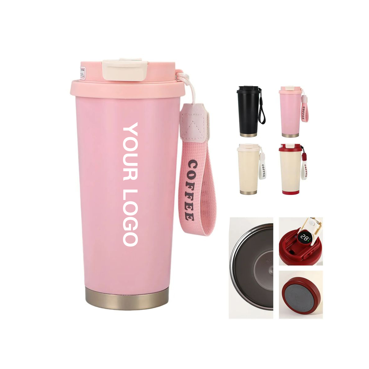 Durable Stainless Steel Coffee Cup with Direct Spout Lid 3