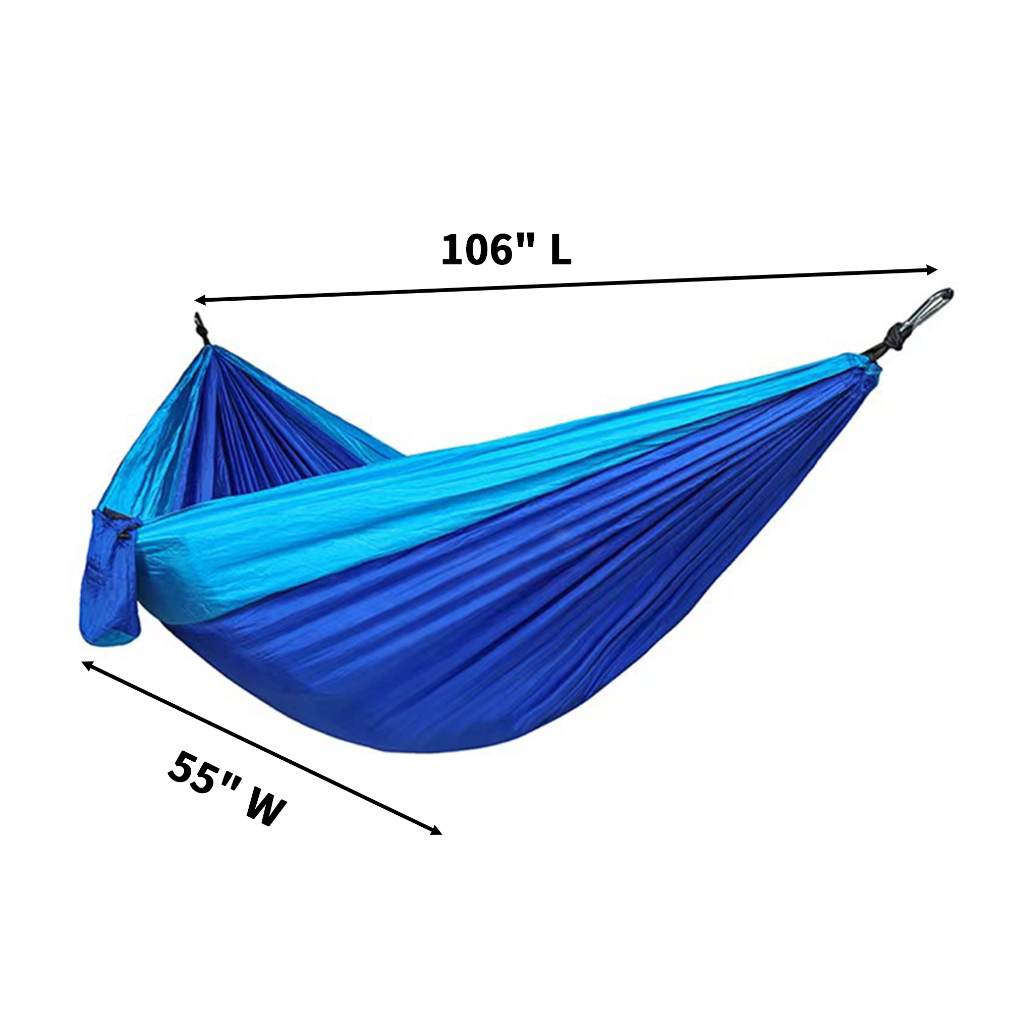 210T Nylon Portable Camping Hammock 106" Length x 55" Width 4