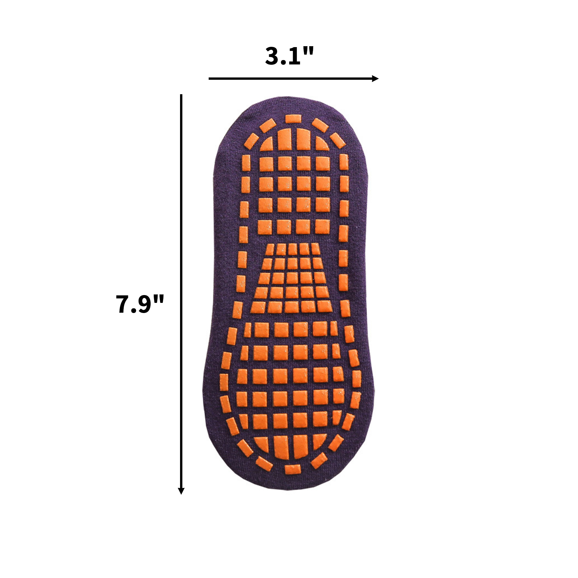 Poly Cotton Pilates Grip Sock With Traction Dots 12