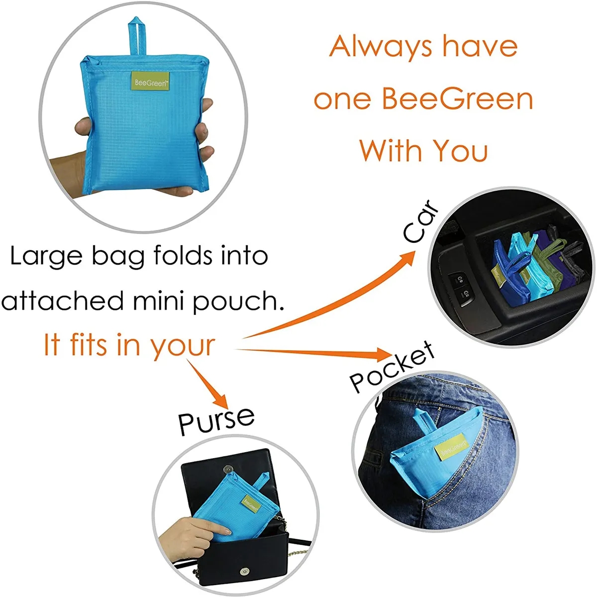 Reusable Grocery Tote Bags With Pouch 9