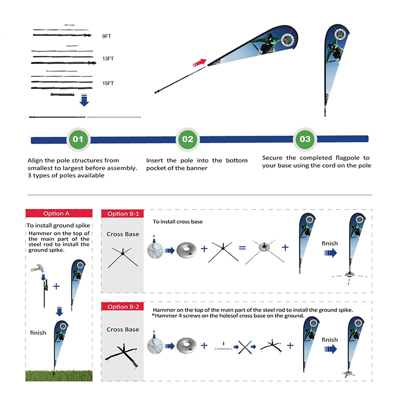 DisplaySplash 15' Double-Sided Custom Teardrop Flag 4