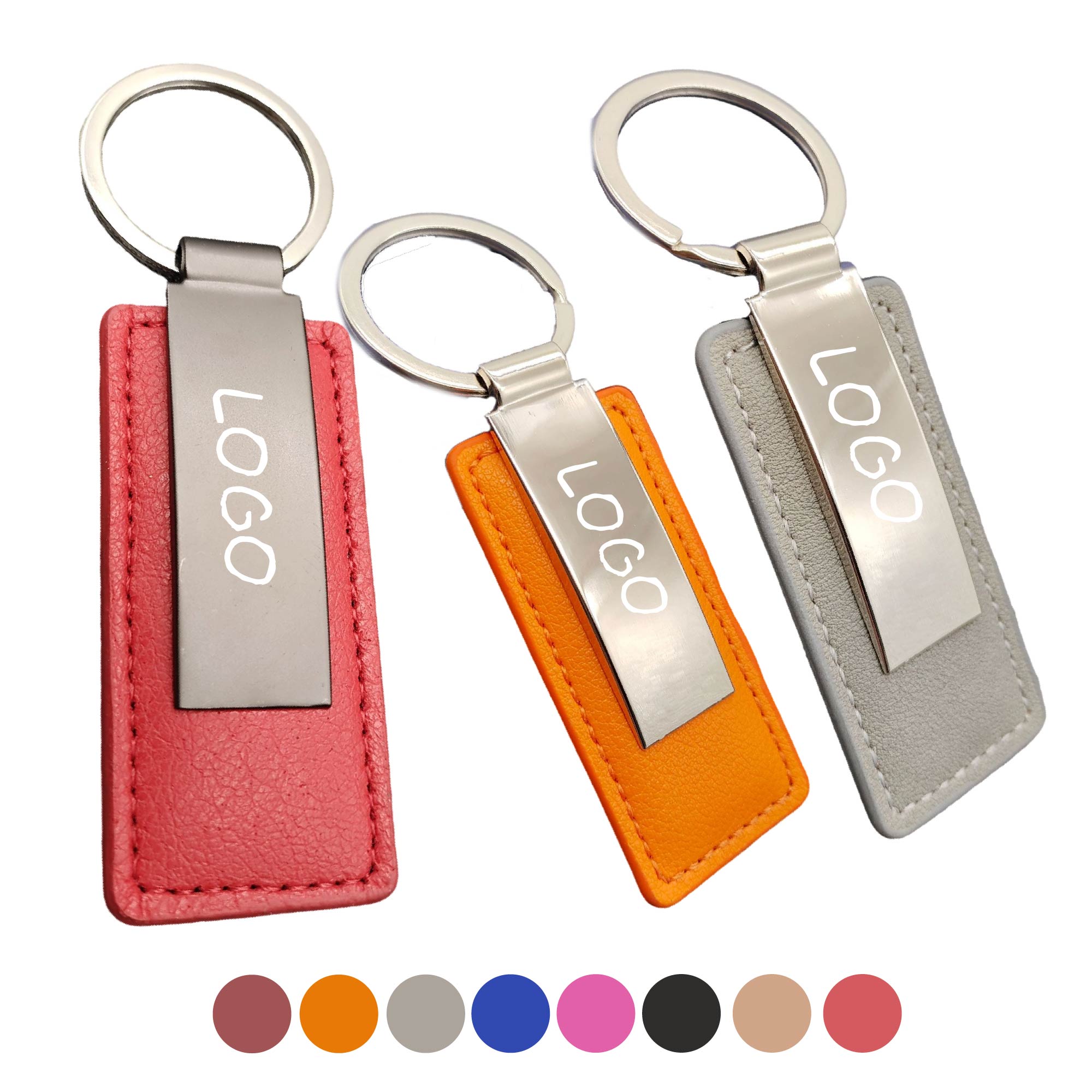 Metal Leather Car Key Pendant 2