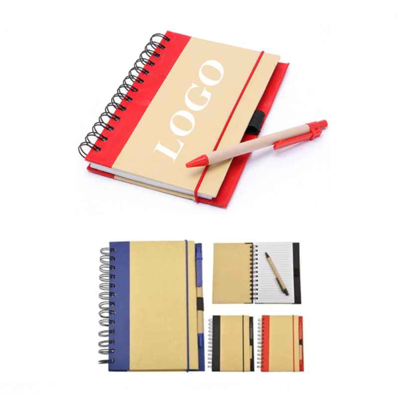 Eco-friendly Spiral Notebook Journal w/Recycled Click Pen 2