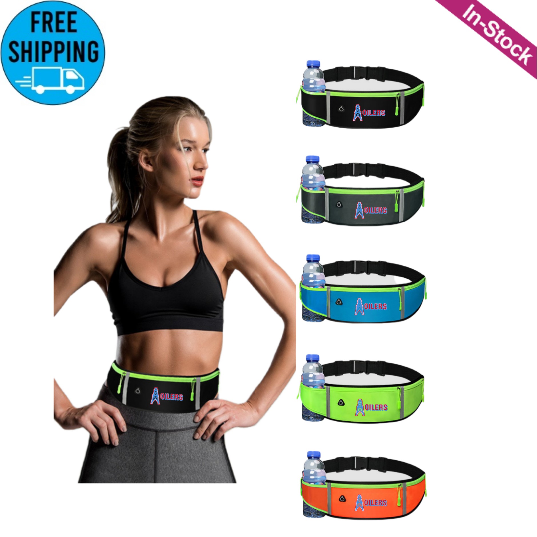 Running Waist Bag Fanny Pack Belt with Water Bottle Holder 7