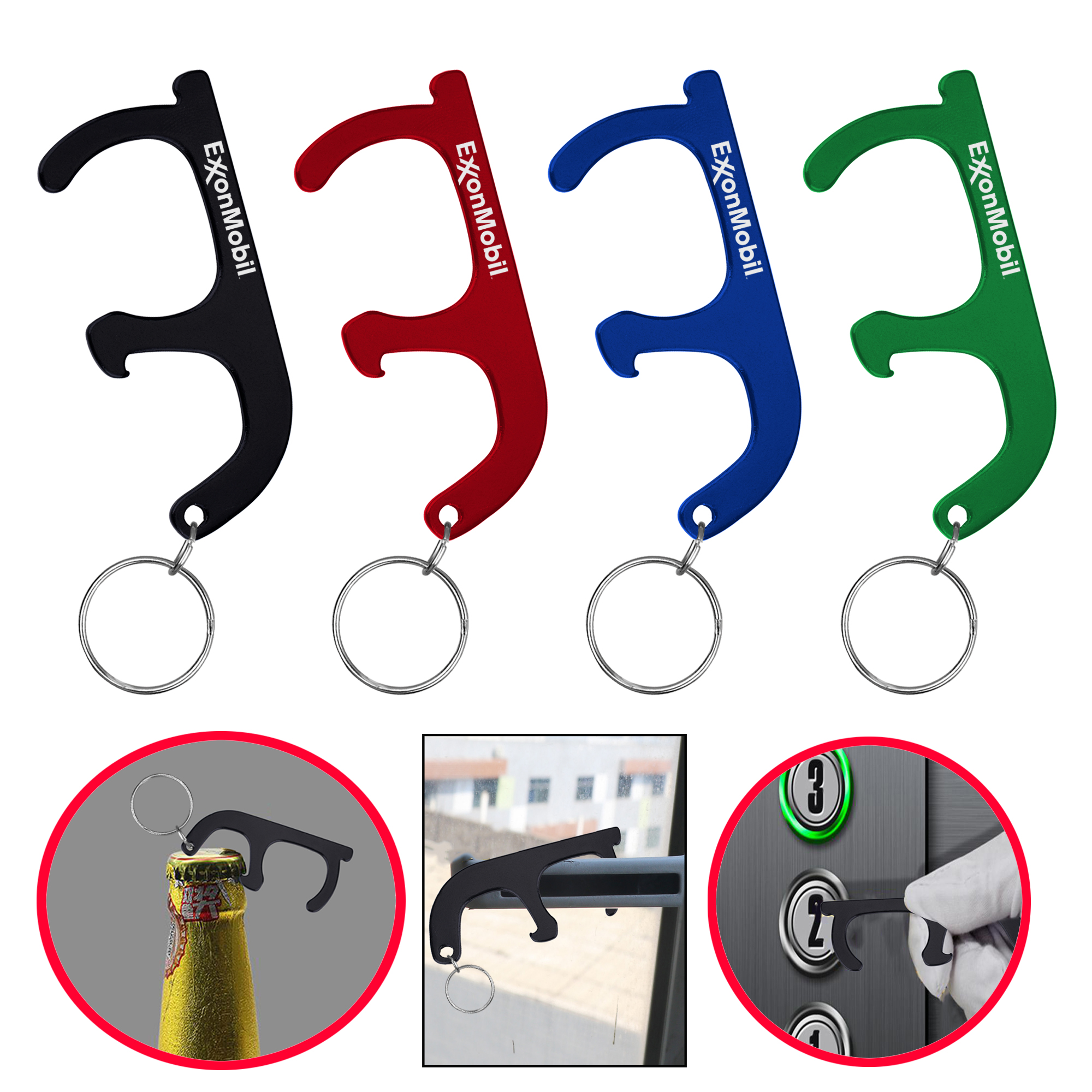PPE Hygiene Door Opener Closer No-Touch w/ Key Chain