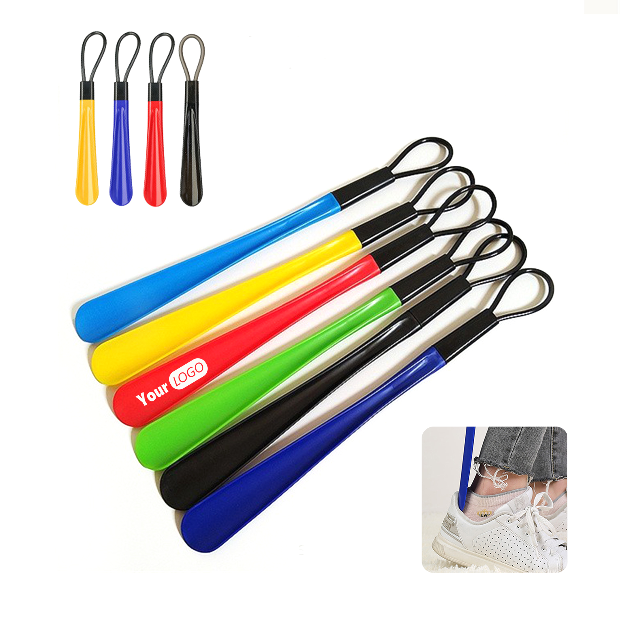 Long Handle Plastic Shoehorn with Hanging Loop 2
