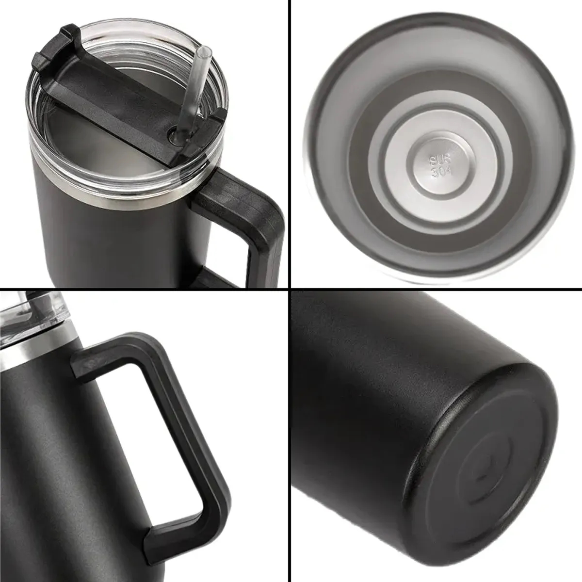 H 1.0 40 OZ Stailess Steel Tumber with Lid and Straw 3