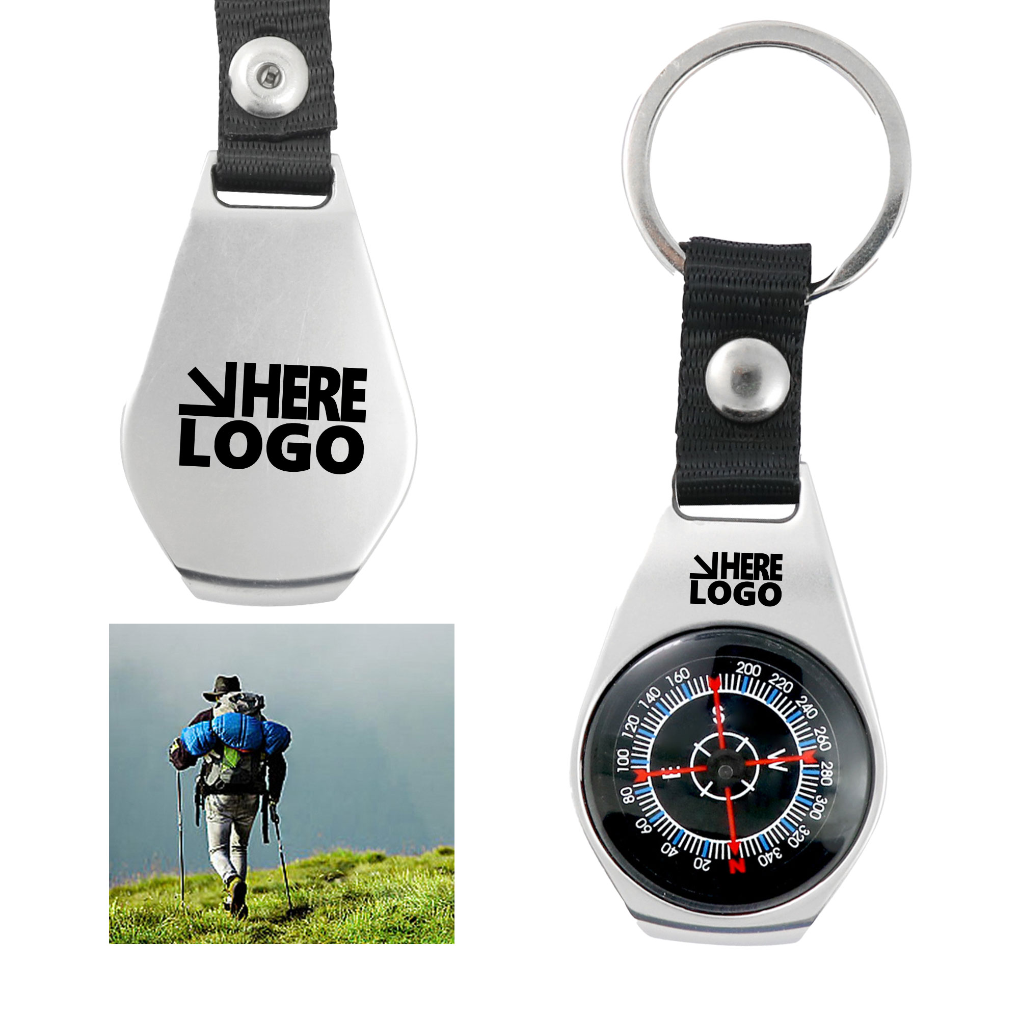 MOQ 20 Compass Key Chain Outdoor Portable Handheld 1
