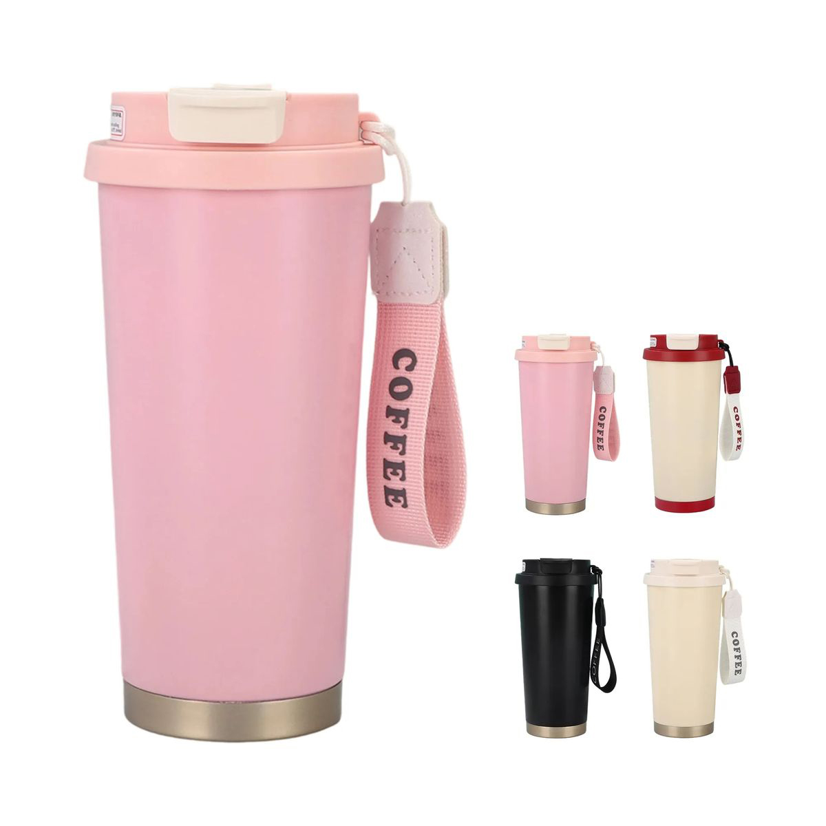 Stainless Steel Coffee Cup with 16oz Capacity and Rope 1