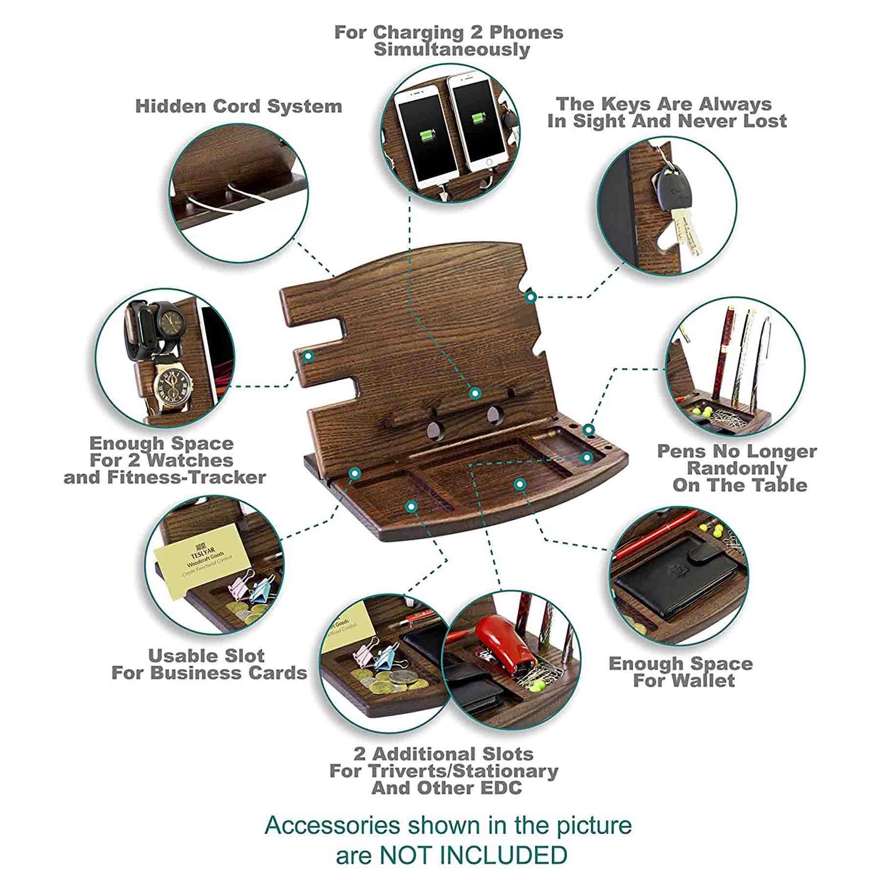 Wood Docking Station Desk Accessories 1