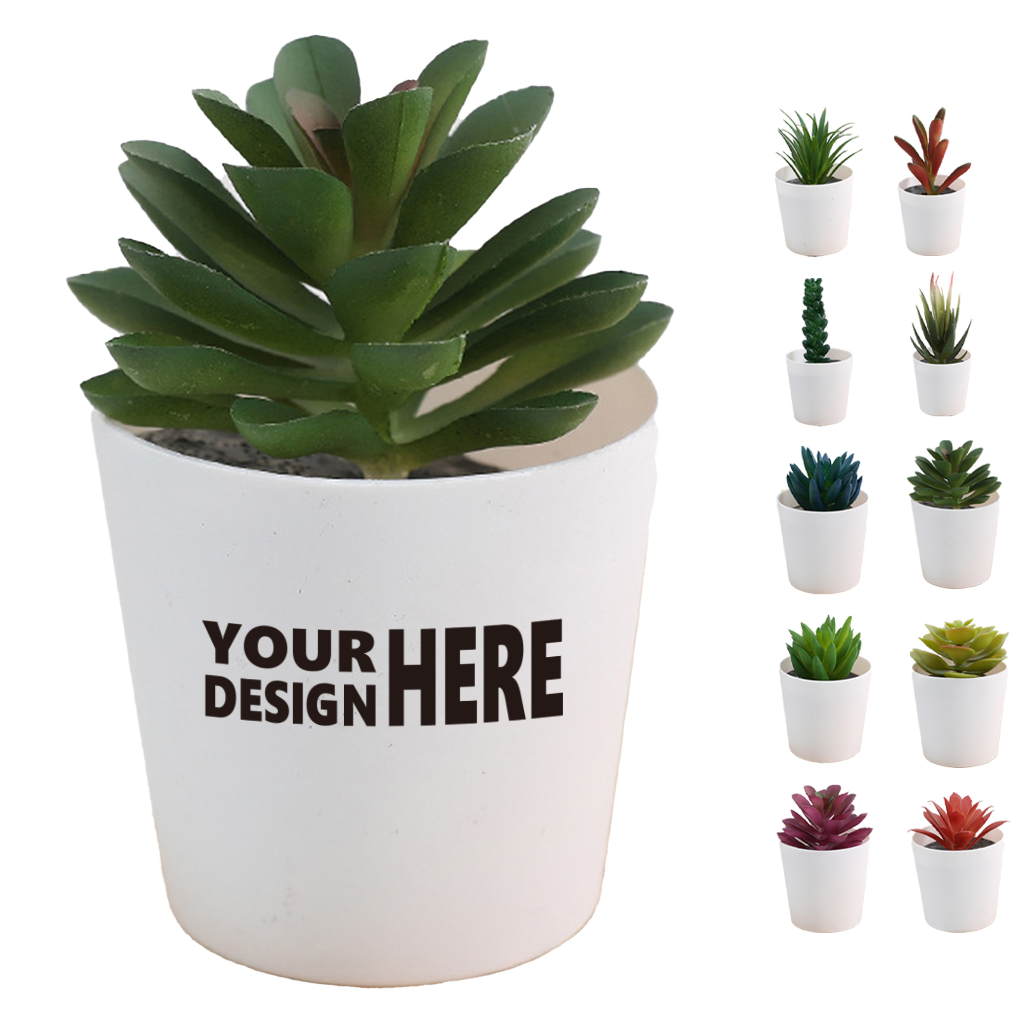 Simulation Succulent Barrel Plant Set for Desk 5