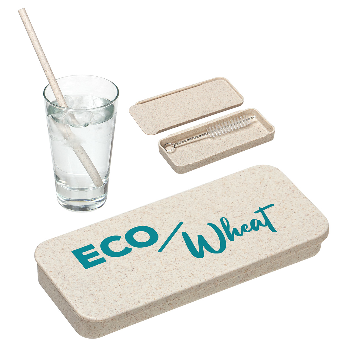 Eco Wheat Straw Kit With Cleaning Brush 2