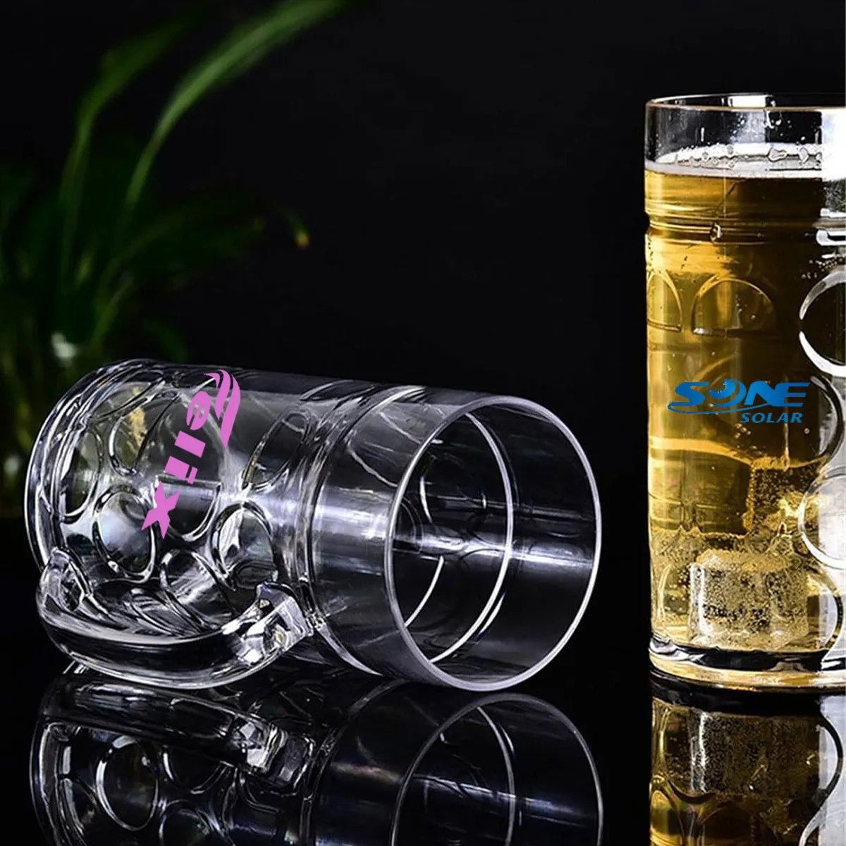 32OZ Clear Plastic Beer Mugs 4