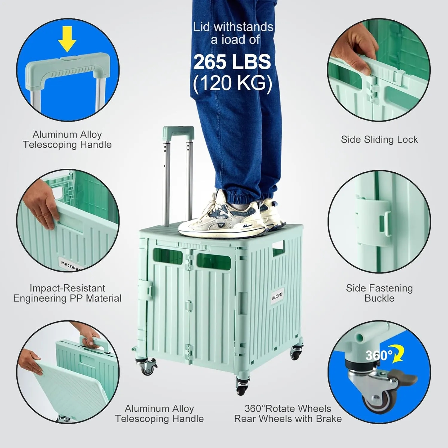 20L Rolling Crate Handcart 1