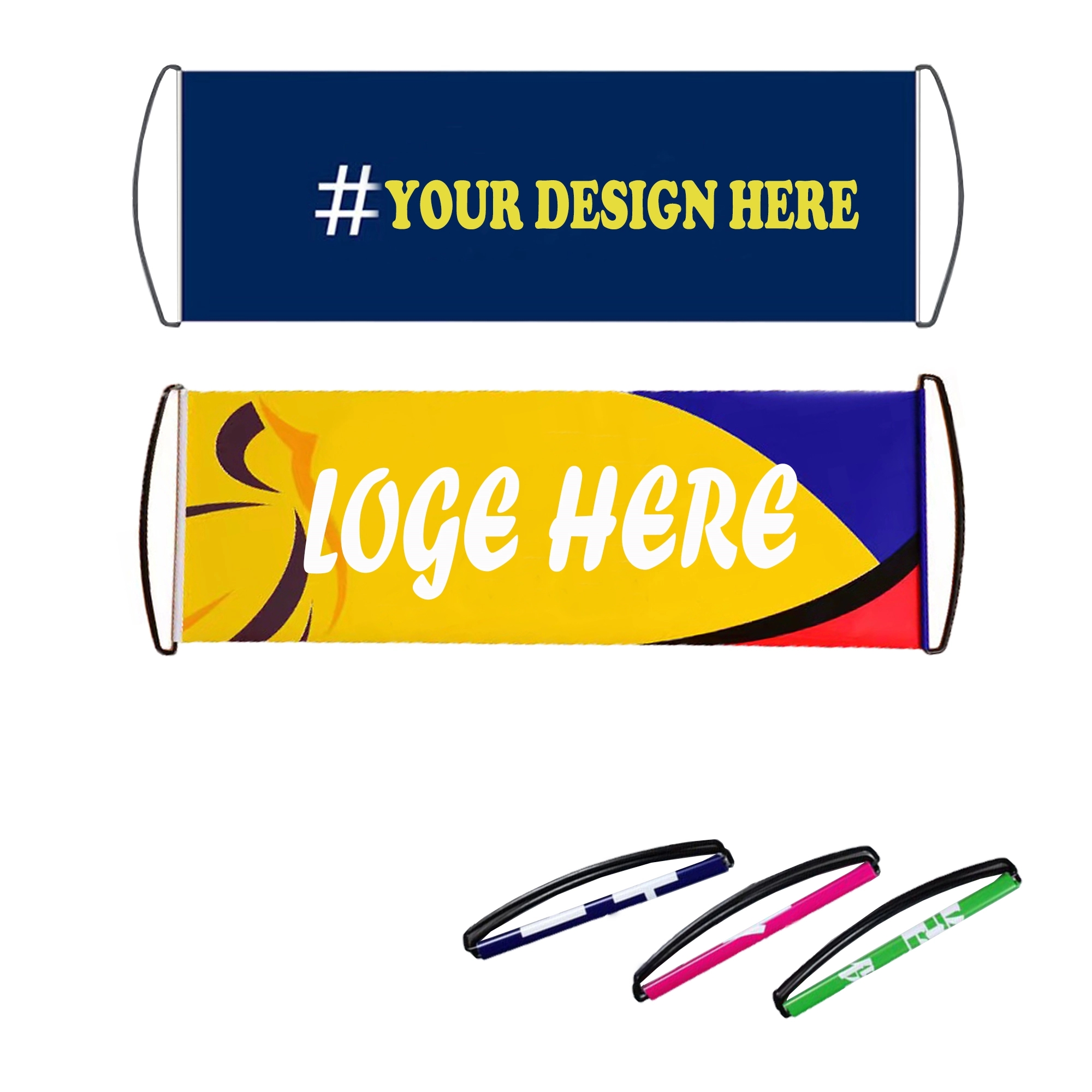 Retractable Hand held Scrolling Banners  MOQ 100PCS
