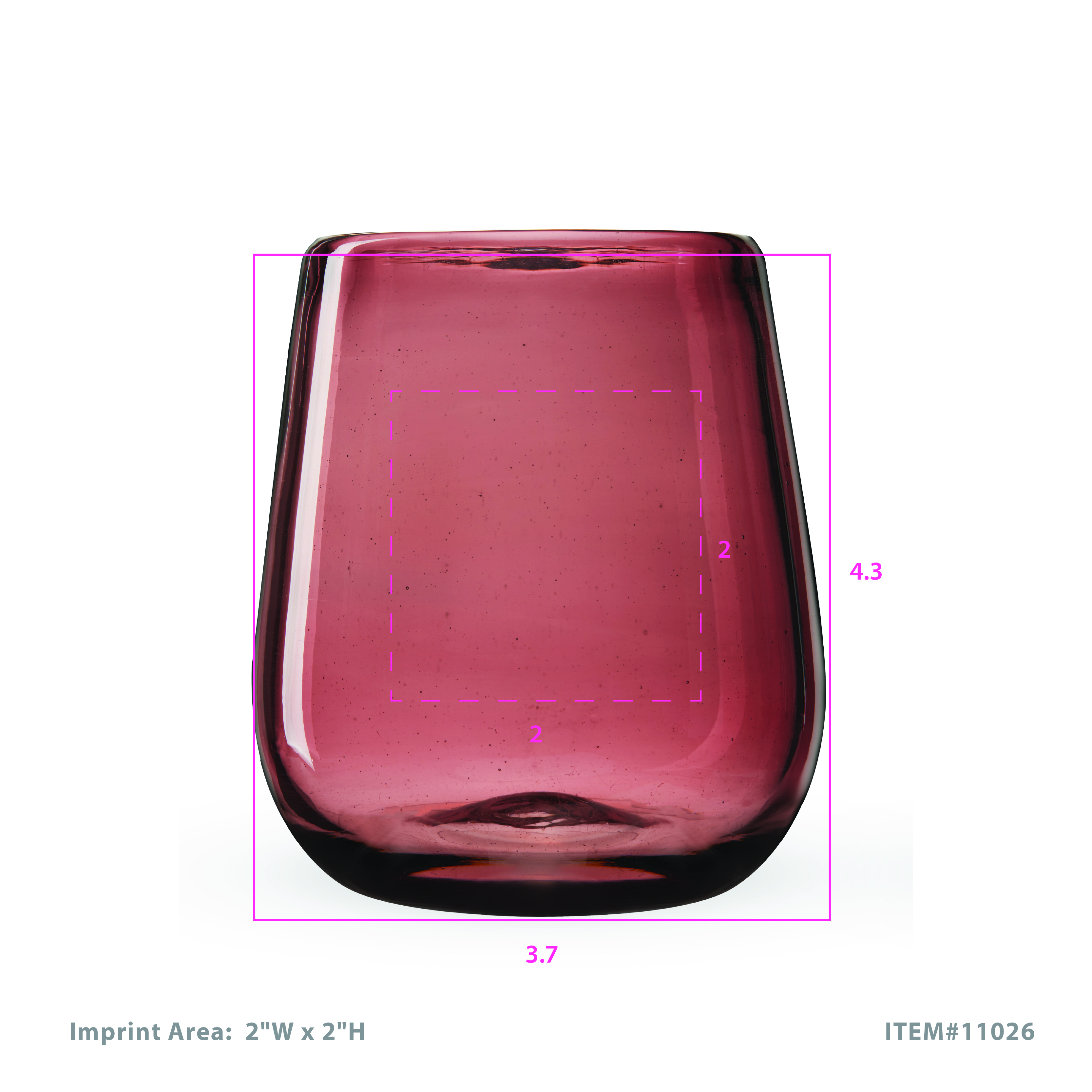 Twine Living® Rosado Recycled Stemless Wine Glass, set of 2 11