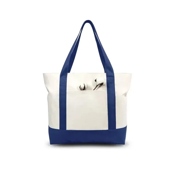 Cotton Canvas Tote Bag with Top Zip Closure, custom tote bag with logo imprint 3